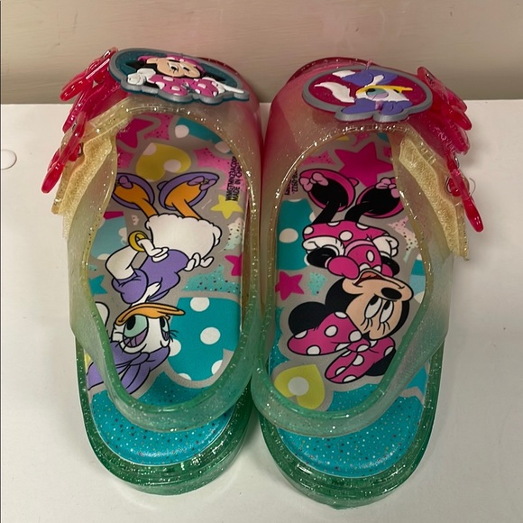 Disney Kids Glitter Sandals - Pink and Green - Picture 2 of 5